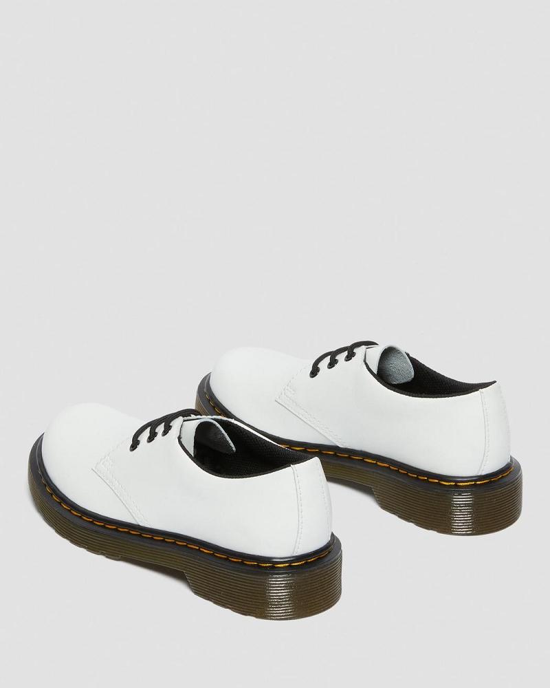 Kids' Dr Martens Junior 1461 Leather Lace Up Shoes White | AU 725HAP